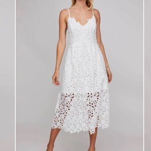 ASTR LACE A LINE MIDI DRESS
